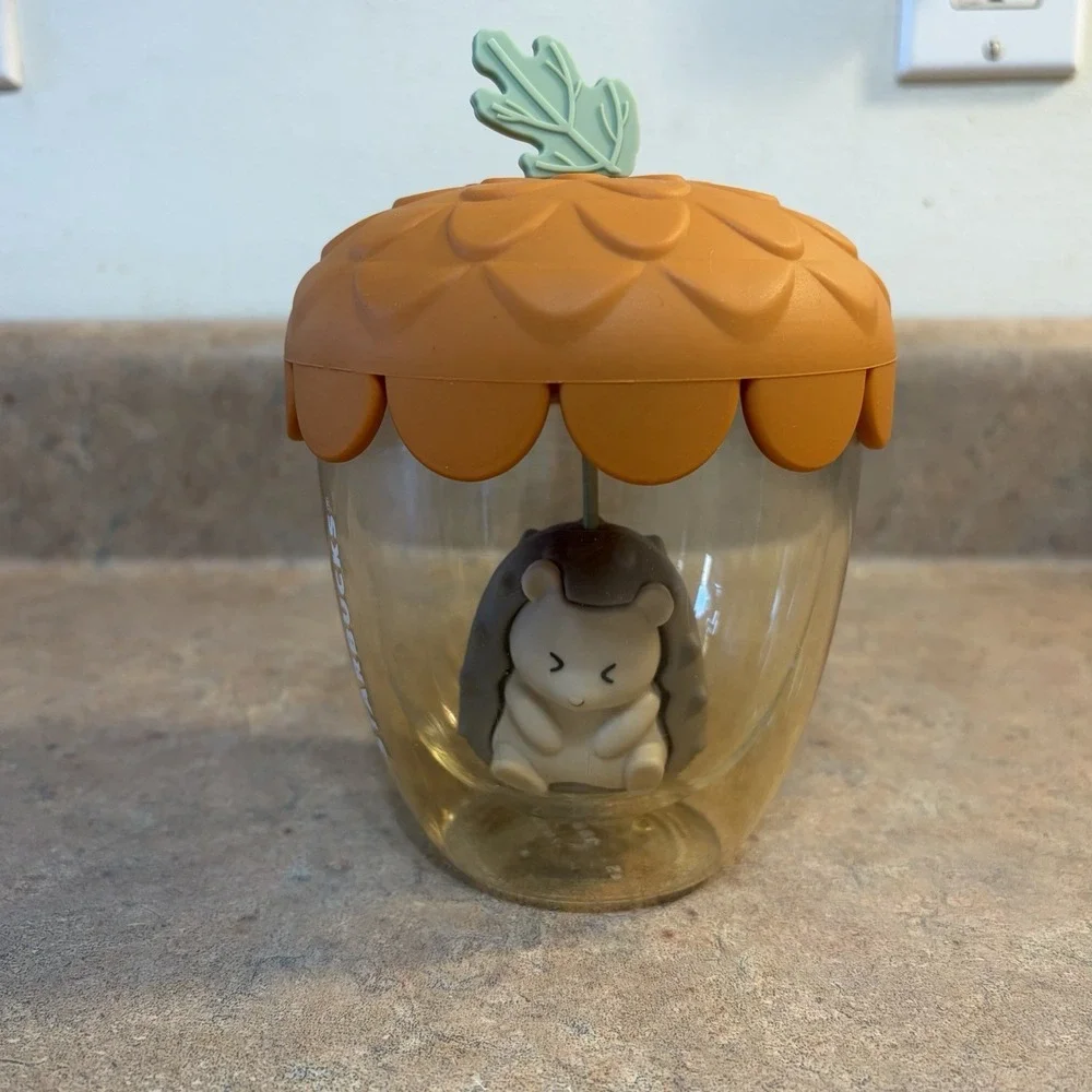 Starbucks Hedgehog Tea Diffuser Infuser Acorn Glass Cup 14 oz Asia Collectible